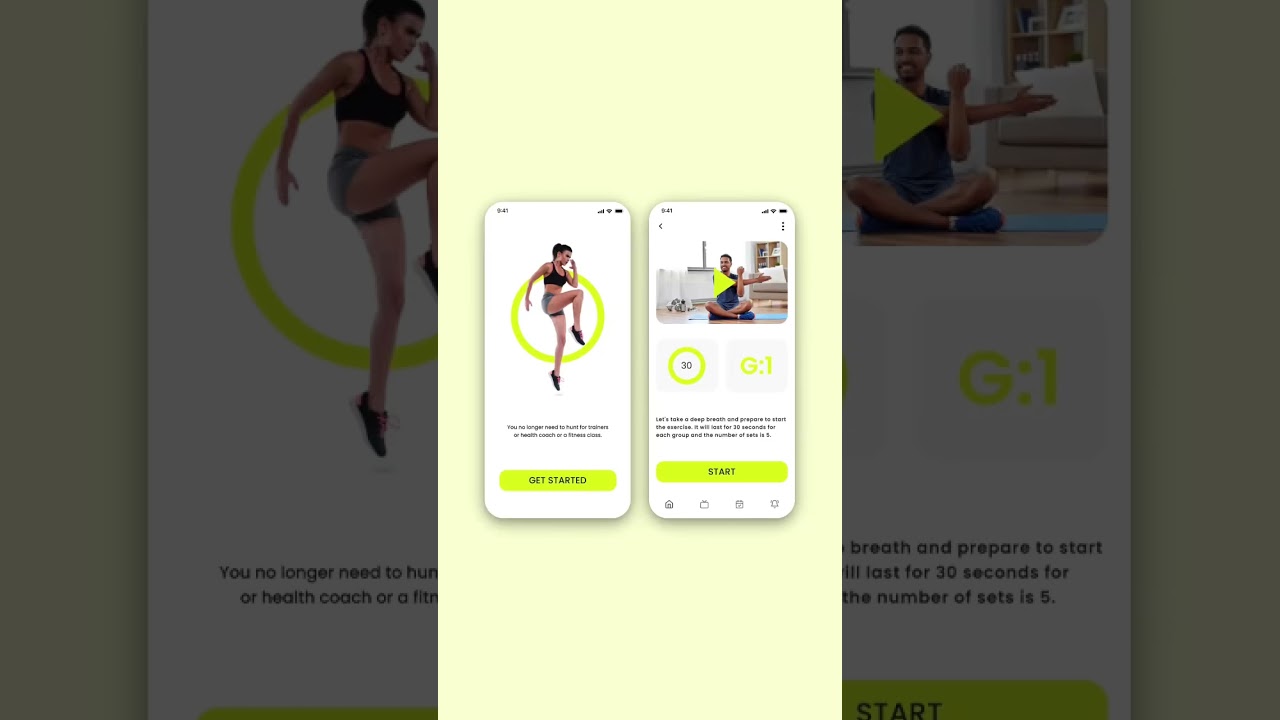 Fitness app screens 