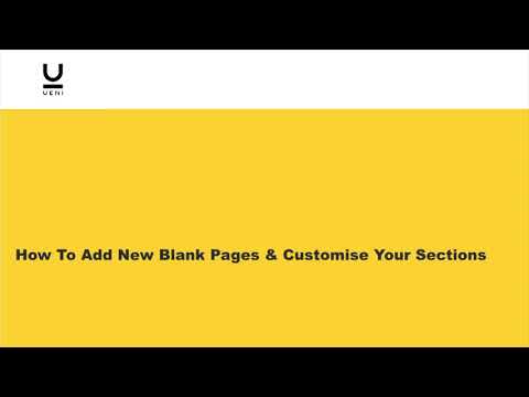 How To Add New Blank Pages & Customise Your Sections