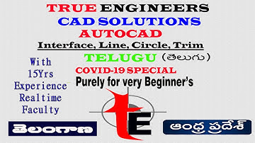 how to learn AutoCAD in telugu 2nd Part  AutoCAD tutorial in telugu True Engineers Cad solutions