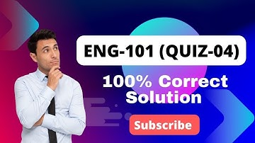 ENG1O1 QUIZ 4 SOLUTION FALL 2023 VU || ENG101 QUIZ SOLUTION || ENG101 QUIZ 2023 || 100% CORRECT