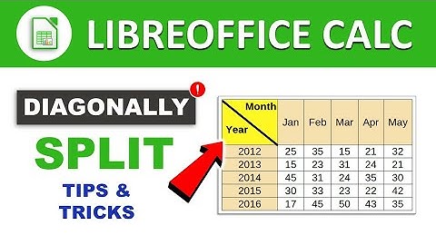 How do you split a cell diagonally in Libreoffice Calc?