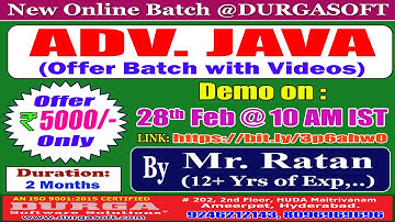 ADV. JAVA Online Training @ DURGASOFT