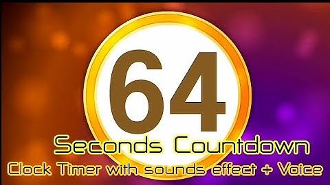 1:04 Minute (64 Seconds) Countdown Circle Clock Timer with ticking sounds effect + Voice