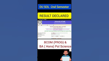 DU SOL B.com Prog & BA Hons Pol Science 2nd Semester Result Declared | SOL Result #shorts