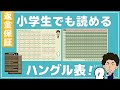 小学生でも読めるハングル表【日本初】