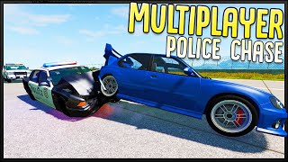 HIGH SPEED MULTIPLAYER POLICE CHASE DESTRUCTION  BeamNG Drive Multiplayer Mod