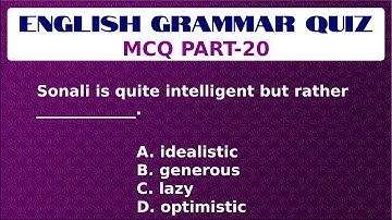 English Grammar Quiz - MCQ PART-20 | Can you pass this Grammar Test | Fun English Learning