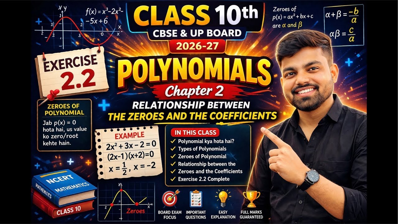 Class 10 Maths Polynomial Ex 2.2 🔥 | One Shot Complete | CBSE 2026 ...
