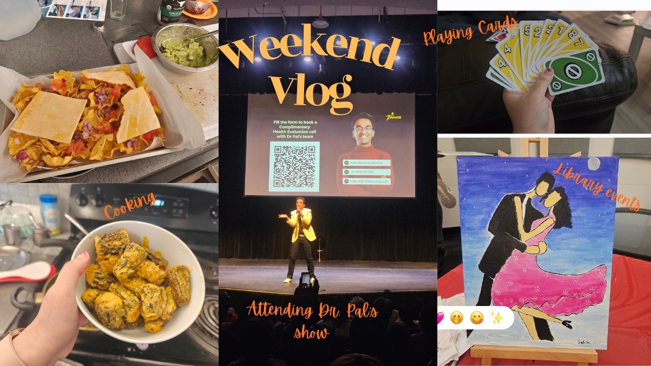 Vlog-1.A Weekend in US,public library events📖,attending Medcom stand-up show by Dr. Pal,Cooking🍽️.