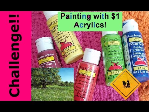 Cheap Art Supplies-Painting with $1 Acrylic Craft Paint!! 