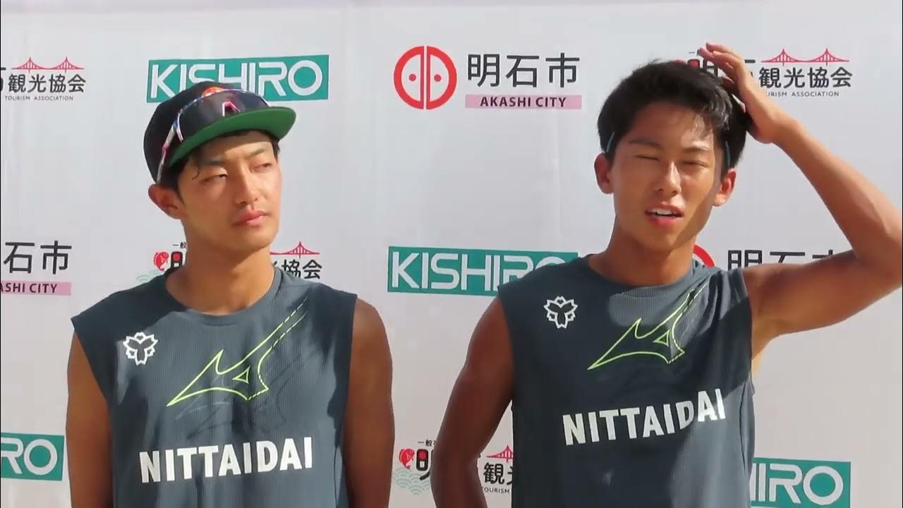 【勝利者インタビュー】2022年度 ビーチバレーボールNEXT2022第4回全日本ビーチバレーボールU-23男女選抜優勝大会 男子 決勝トーナメント 2回戦 日本体育大学(富田・濱口ペア)