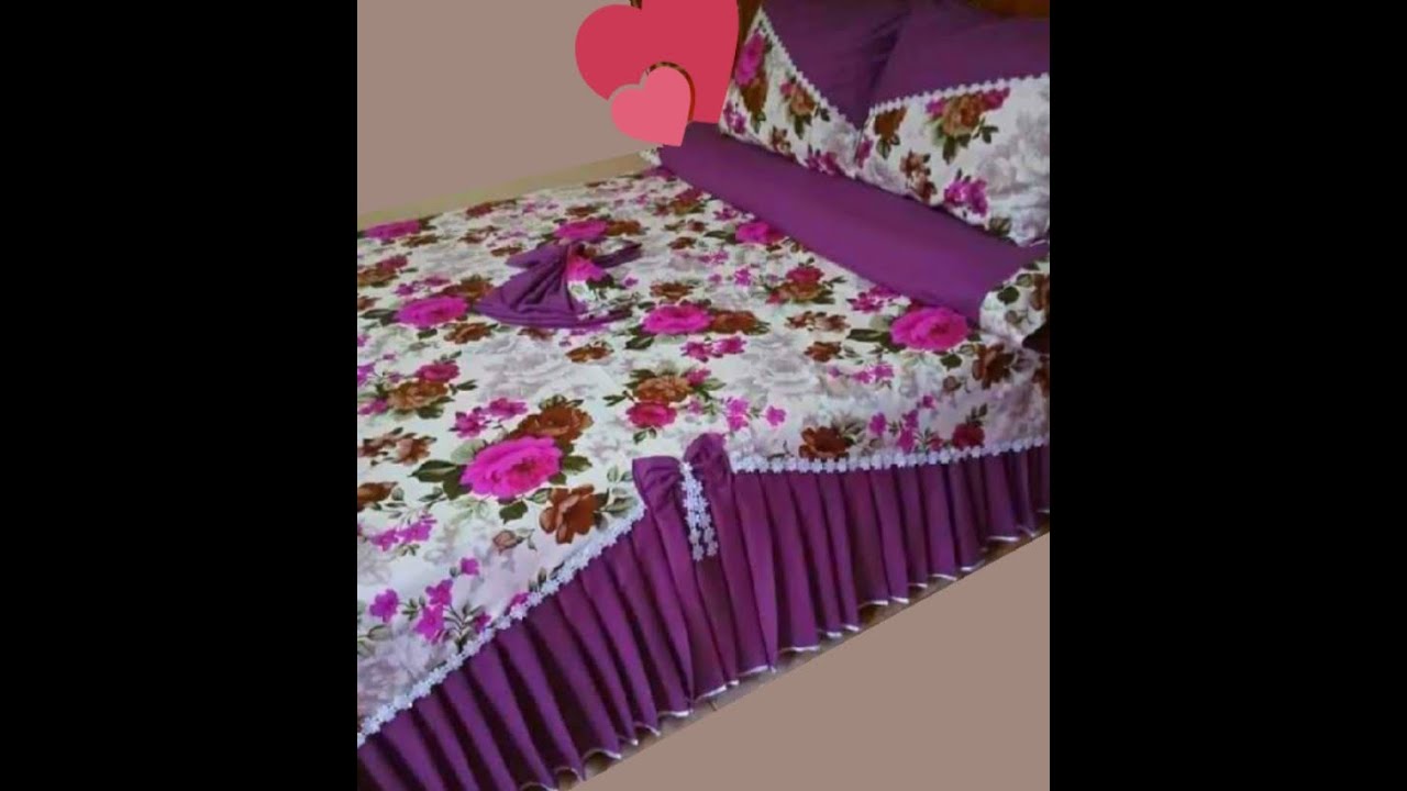 قص طقم سرير كبير ال ڤي المقلوبه آخر شياكه وطريقه سهله جدا وتقدري تنفذيه بنفسك