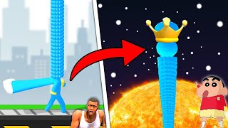 SHINCHAN and CHOP and AMAAN Upgrading WORLD'S LONGEST NECK (Record) | Long Neck Run Gameplay Hindi