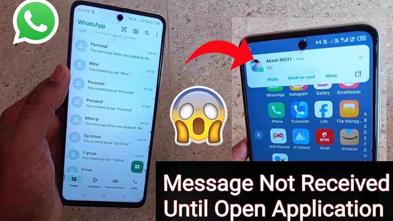 WhatsApp Message Not Received Until Open App || WhatsApp Message Not ...