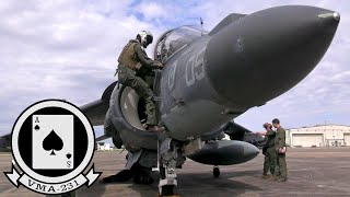 Пиковый туз, КМП США. Мощные штурмовики AV-8B Harrier II в действии.