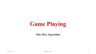 MinMax Algorithm Based Problem Solving