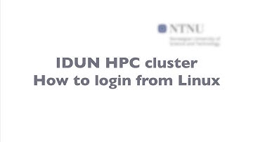 How to login IDUN HPC cluster from Linux