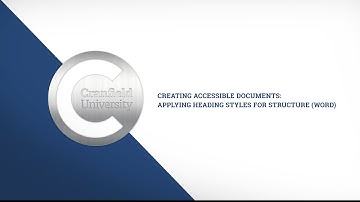 Creating accessible documents: Applying heading styles for structure (Word)