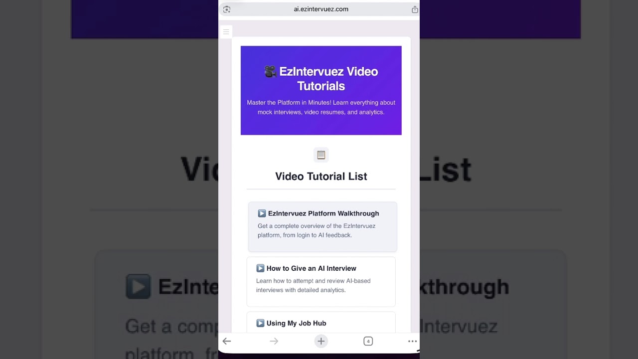 Пройдите следующее собеседование с EzIntervuez | Подготовка к собеседованиям на основе ИИ 2026 