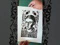 Flashback Friday with this print of Frida Khalo. #printmaking #linocut #fridakhalo #reliefprinting