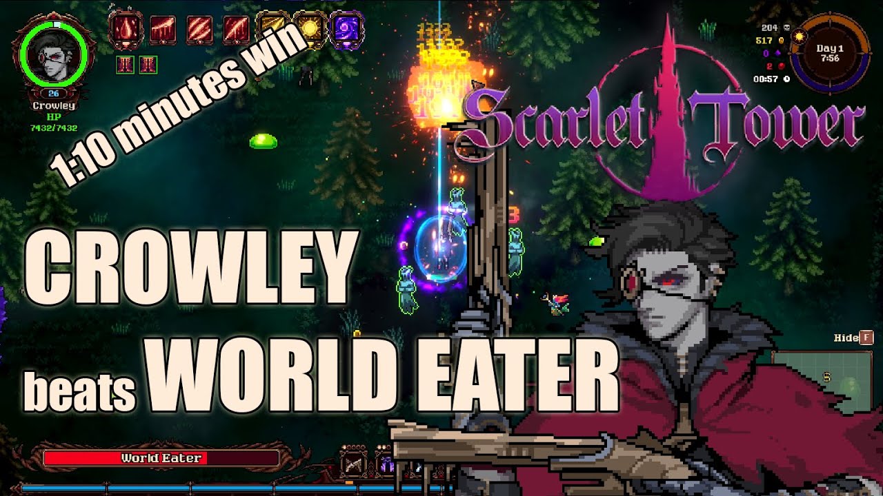 Scarlet Tower [2.0.4] - Crowley vs World Eater in 1 minute - Corruption 10 Nightpine Valley