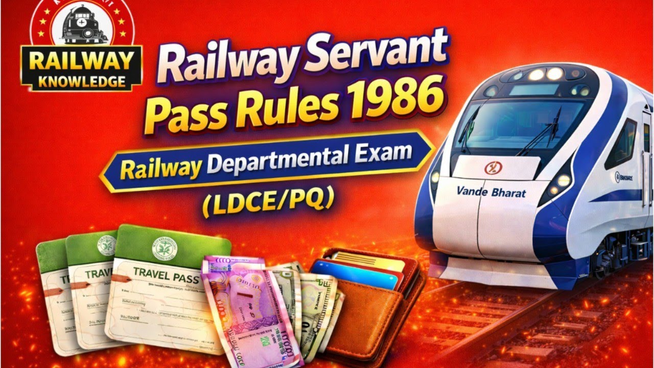Railway PASS/PTO Rules !! Very Deep !! Railway Departmental Exam (LDCE/PQ) !! By R.V.Sir