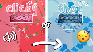 (roblox asmr 🌙) WHICH IS MORE RELAXING? CLICKY VS. THOCKY KEYBOARD...