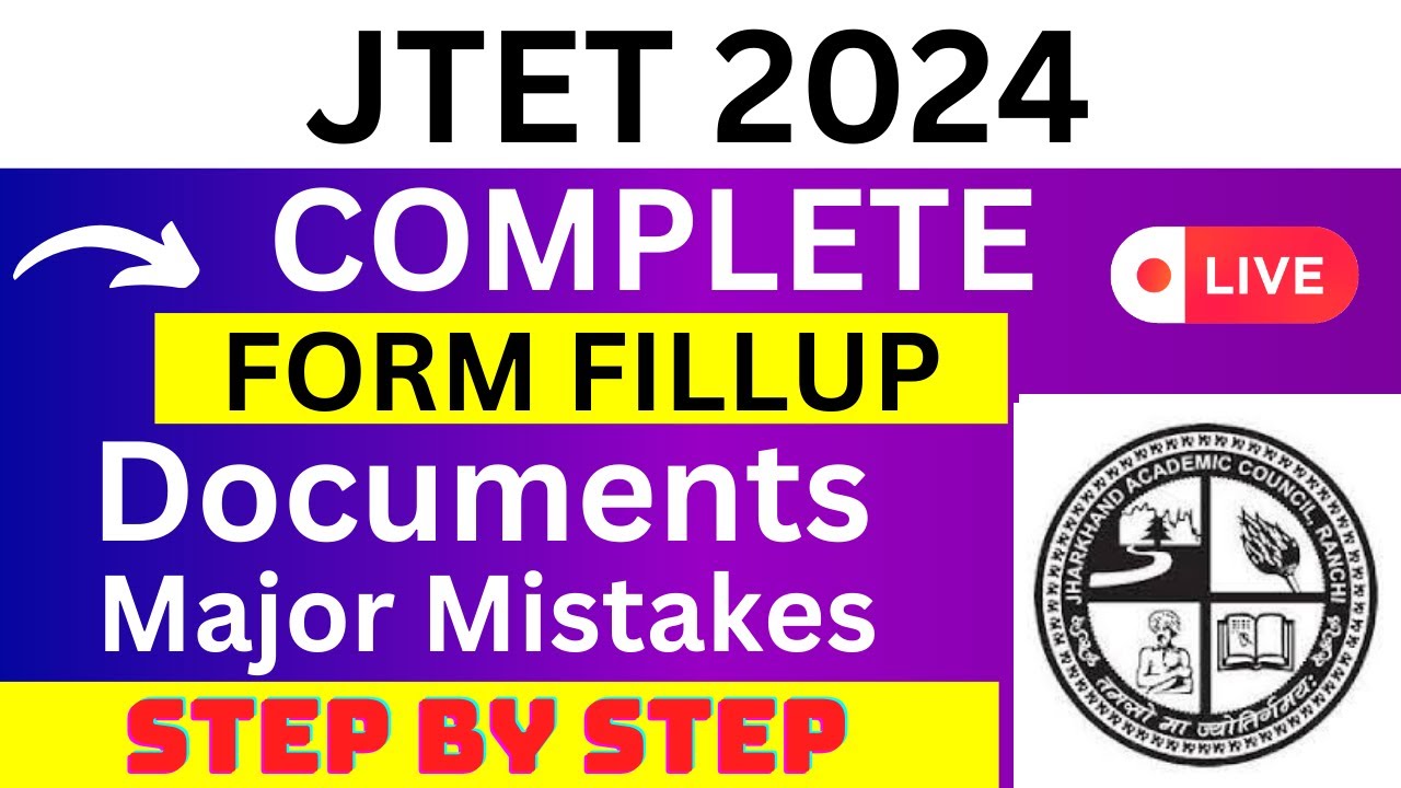 JTET 2024 Application Form JTET Registration 2024 How To Fill JTET