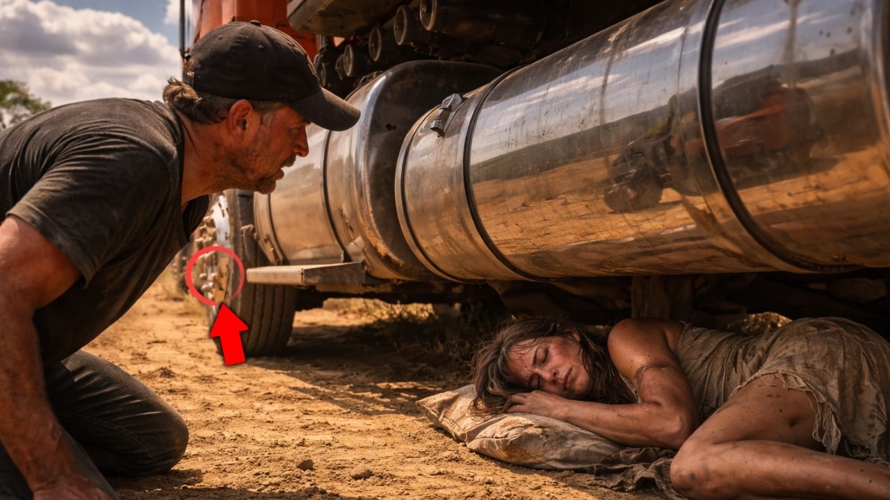 UN CAMIONERO SOLITARIO ENCUENTRA A UNA JOVEN DURMIENDO DEBAJO DEL CAMIÓN… ENTONCES DESCUBRE ESTO…