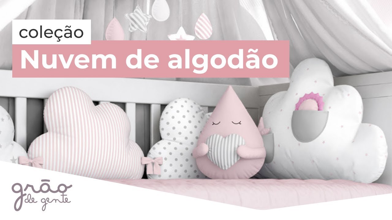 QUARTO DE BEBÊ NUVEM DE ALGODÃO ROSA | GRÃO DE GENTE quarto de bebê casas bahia