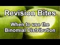 Revision Bites - Binomial Probability Distribution - Conditions for model statistics A Level IB Math