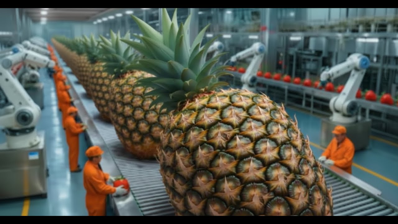 Inside a Modern Pineapple Factory: From farm to delicious juice (The whole process)