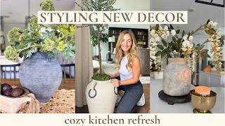 DECORATE WITH ME | Styling New Decor for a Cozy Kitchen Refresh | Neutral Summer Decor Ideas