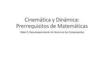Video 5  Vector Decomposition into Components