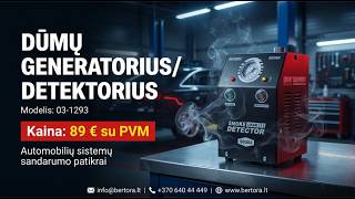 Dūmų generatorius už 89 € – greita nesandarumų diagnostika automobiliui