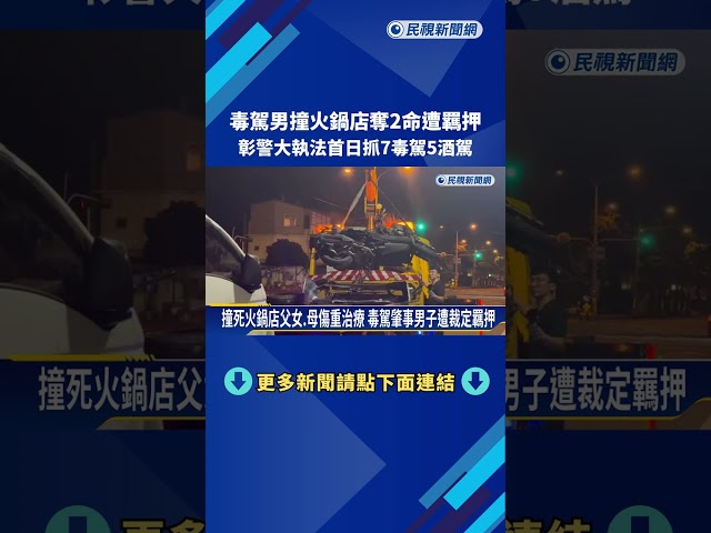 毒駕男撞火鍋店奪2命遭羈押 彰化警展開大執法－民視新聞