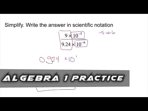 Algebra 1 Practice - Write the Quotient in Scientific Notation (Example 2)