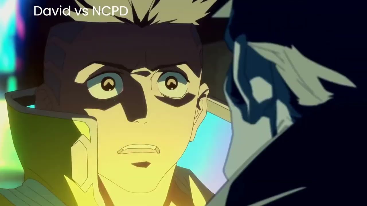 Cyberpunk Edgerunners Scenes - NCPD vs David