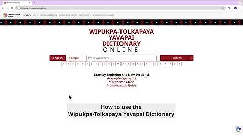 Yavapai Online Dictionary Demo