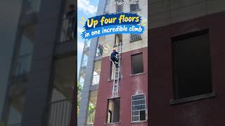 Up four floors in one incredible climb