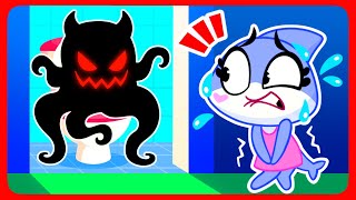 Monster in the Toilet 😱 Potty Training 🚽 Educational Cartoons + Nursery Rhymes by Sharky&Sparky