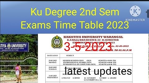 Ku Degree 2nd Sem Exams Time Table Released 2023/ku degree 2nd Semester Exams Time Table 2023//