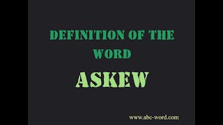 Askew meaning
