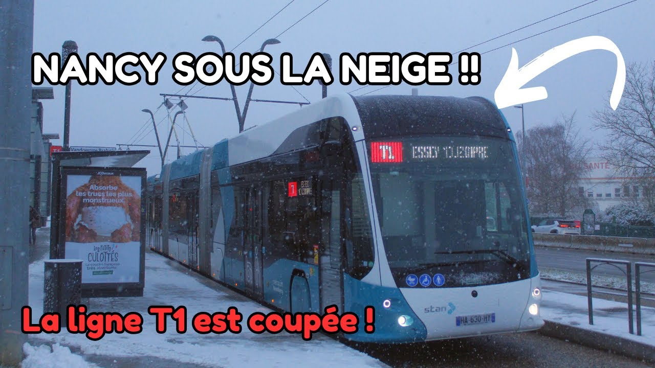 NANCY sous la NEIGE !! (+ des bus spéciaux sur la T1) !