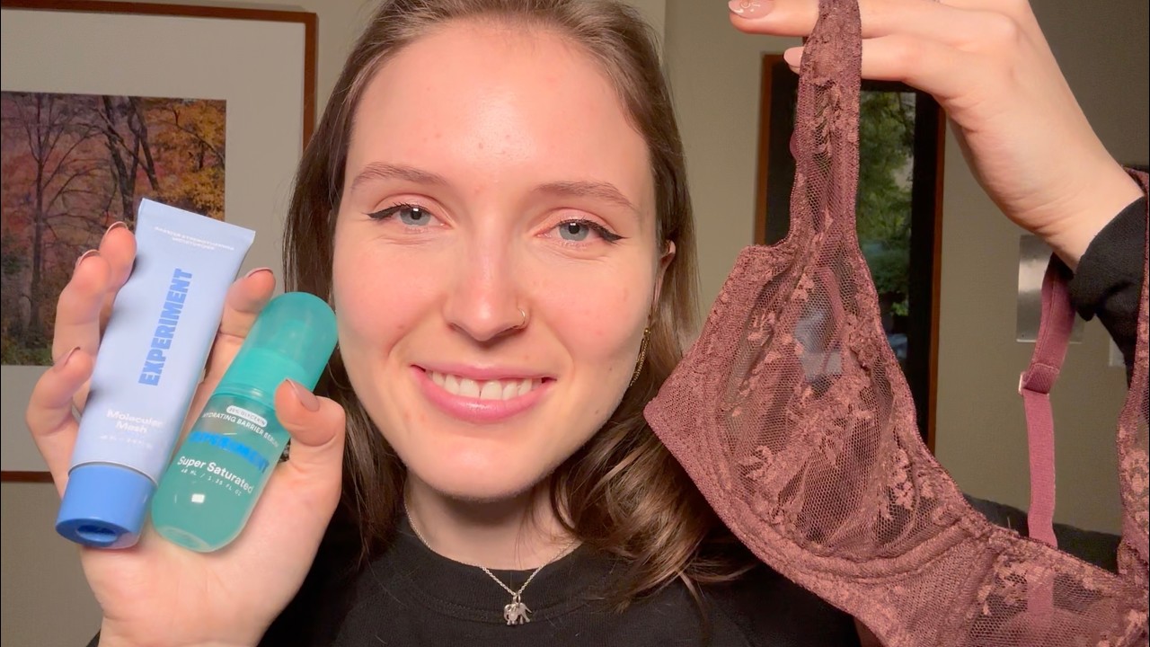 ASMR Skincare + Lingerie Haul 🛍️