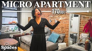 Touring a NYC Micro Apartment ( 170sqft ) | Tiny Spaces