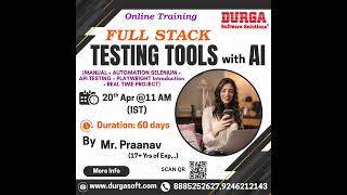 FULL STACK TESTING TOOLS with AI Online Training @ DURGASOFT #durgasoftware #durgasoft #programming