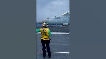 F18 Fighter Jet Launching Off Aircraft Carrier - Epic Takeoff!