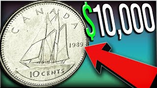 RARE 1989 DIME ERROR WORTH MONEY!! - VALUABLE CANADIAN DIMES IN YOUR POCKET CHANGE!!