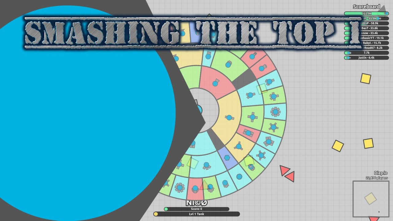 Diep.io, browser game! #2 - Smashing the top 1! - YouTube